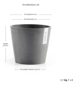 Ecopots Kunststoff-Topf Amsterdam, rund