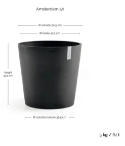 Ecopots Kunststoff-Topf Amsterdam, rund