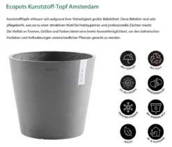 Ecopots Kunststoff-Topf Amsterdam, rund