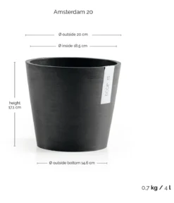 Ecopots Kunststoff-Topf Amsterdam, rund
