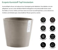Ecopots Kunststoff-Topf Amsterdam, rund