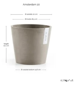 Ecopots Kunststoff-Topf Amsterdam, rund