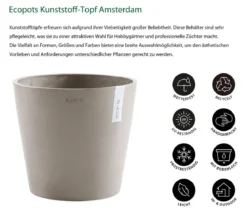 Ecopots Kunststoff-Topf Amsterdam, rund