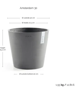 Ecopots Kunststoff-Topf Amsterdam, rund