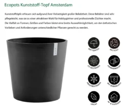 Ecopots Kunststoff-Topf Amsterdam, rund