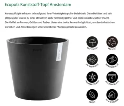 Ecopots Kunststoff-Topf Amsterdam, rund