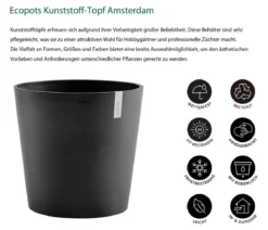 Ecopots Kunststoff-Topf Amsterdam, rund