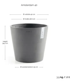 Ecopots Kunststoff-Topf Amsterdam, rund