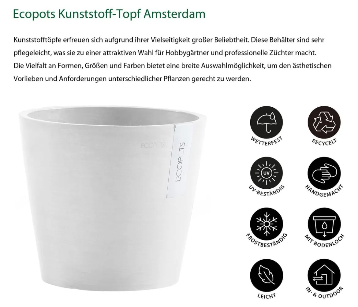 Ecopots Kunststoff-Topf Amsterdam, rund