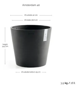 Ecopots Kunststoff-Topf Amsterdam, rund
