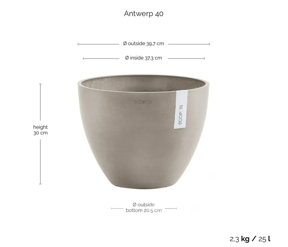 Ecopots Kunststoff-Topf Antwerp, rund