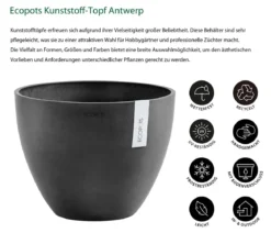 Ecopots Kunststoff-Topf Antwerp, rund