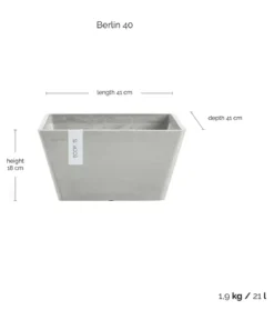 Ecopots Kunststoff-Topf Berlin, quadratisch