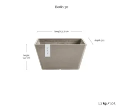 Ecopots Kunststoff-Topf Berlin, quadratisch