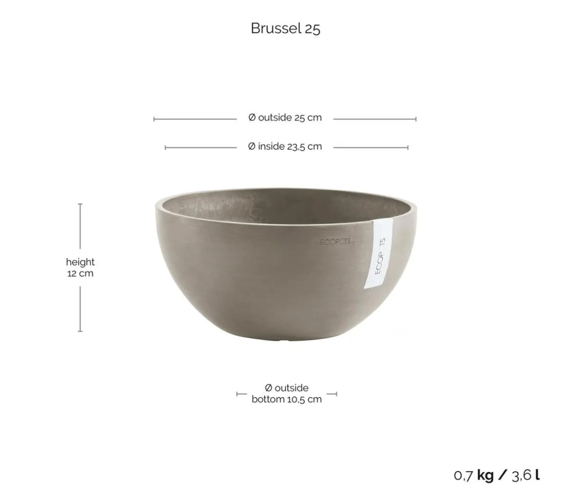 Ecopots Kunststoff-Topf Brussels, rund