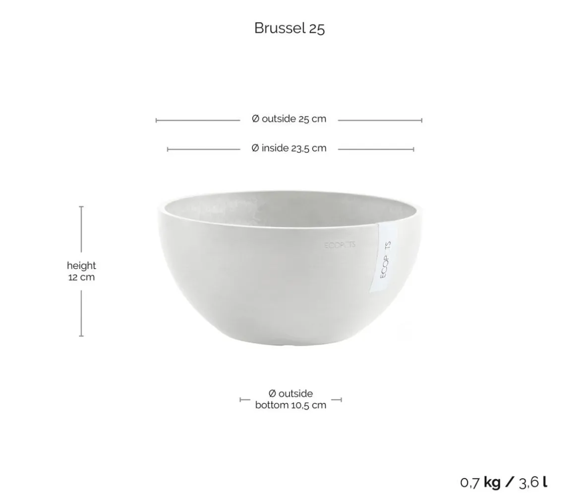 Ecopots Kunststoff-Topf Brussels, rund