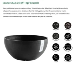 Ecopots Kunststoff-Topf Brussels, rund