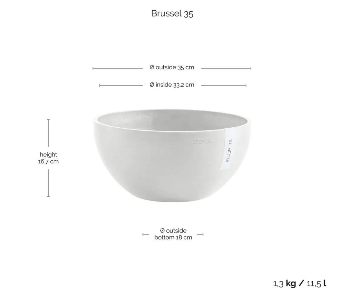 Ecopots Kunststoff-Topf Brussels, rund