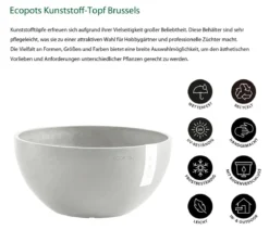 Ecopots Kunststoff-Topf Brussels, rund
