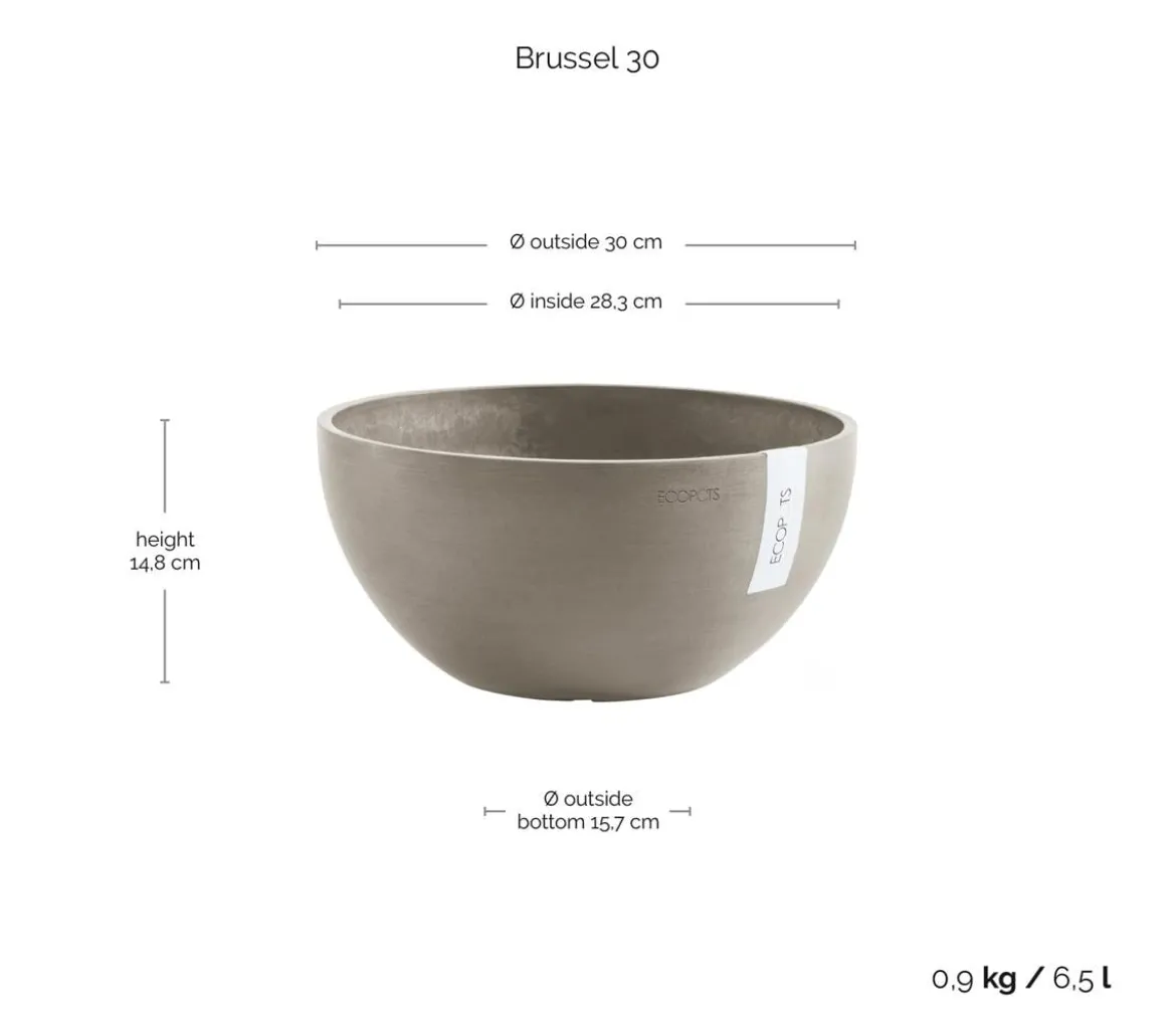 Ecopots Kunststoff-Topf Brussels, rund