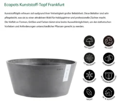 Ecopots Kunststoff-Topf Frankfurt, rund