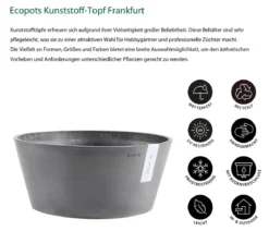 Ecopots Kunststoff-Topf Frankfurt, rund