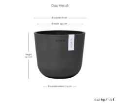 Ecopots Kunststoff-Topf Oslo Mini, rund