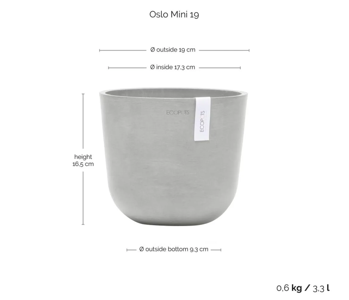 Ecopots Kunststoff-Topf Oslo Mini, rund