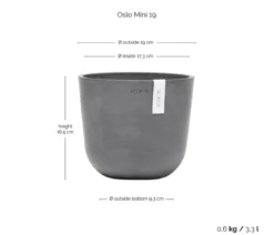 Ecopots Kunststoff-Topf Oslo Mini, rund