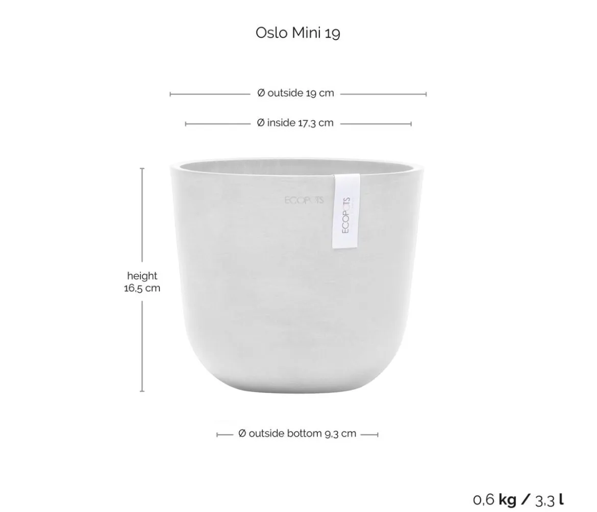 Ecopots Kunststoff-Topf Oslo Mini, rund