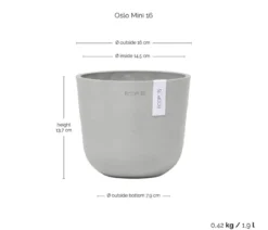 Ecopots Kunststoff-Topf Oslo Mini, rund