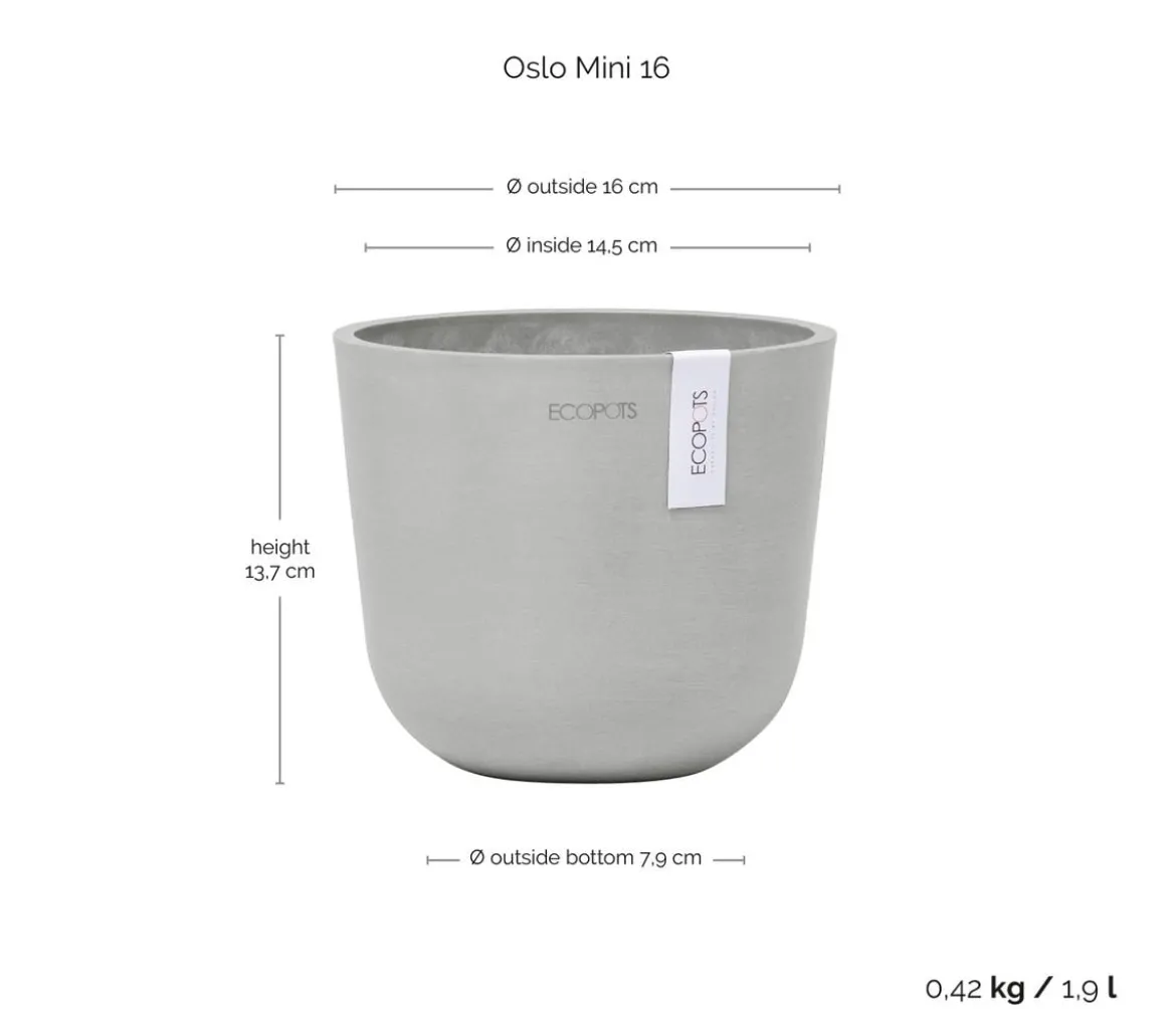 Ecopots Kunststoff-Topf Oslo Mini, rund