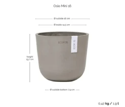 Ecopots Kunststoff-Topf Oslo Mini, rund