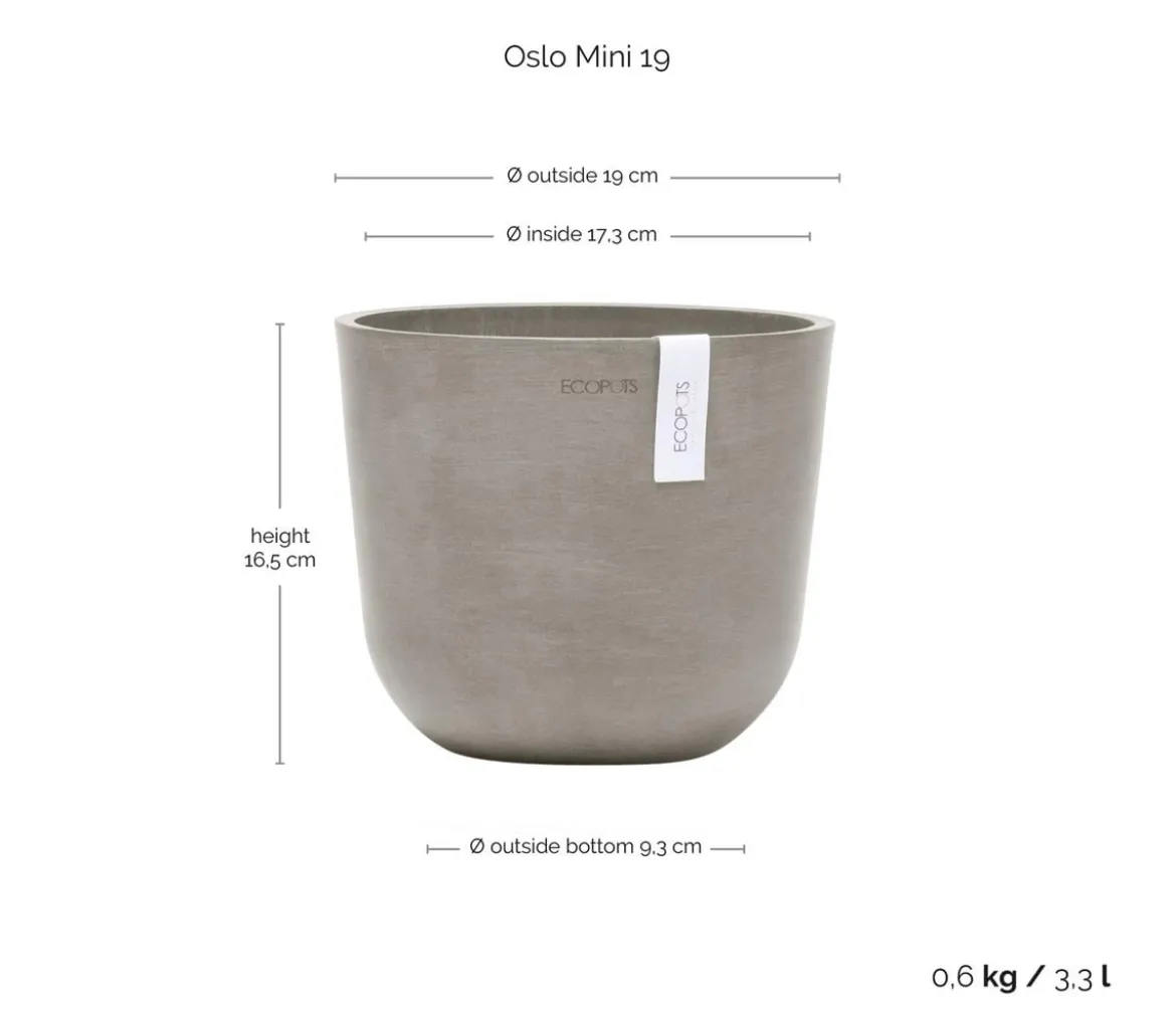 Ecopots Kunststoff-Topf Oslo Mini, rund