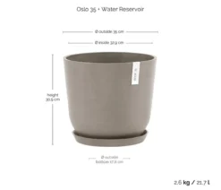 Ecopots Kunststoff-Topf Oslo mit Wassersystem, rund