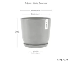 Ecopots Kunststoff-Topf Oslo mit Wassersystem, rund