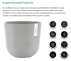 Ecopots Kunststoff-Topf Oslo mit Wassersystem, rund