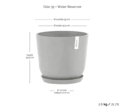 Ecopots Kunststoff-Topf Oslo mit Wassersystem, rund