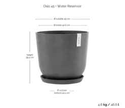 Ecopots Kunststoff-Topf Oslo mit Wassersystem, rund