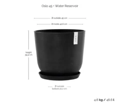Ecopots Kunststoff-Topf Oslo mit Wassersystem, rund