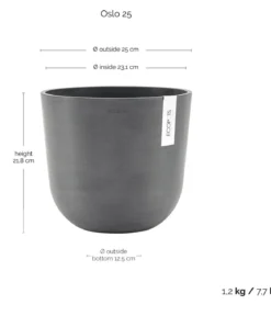 Ecopots Kunststoff-Topf Oslo, rund
