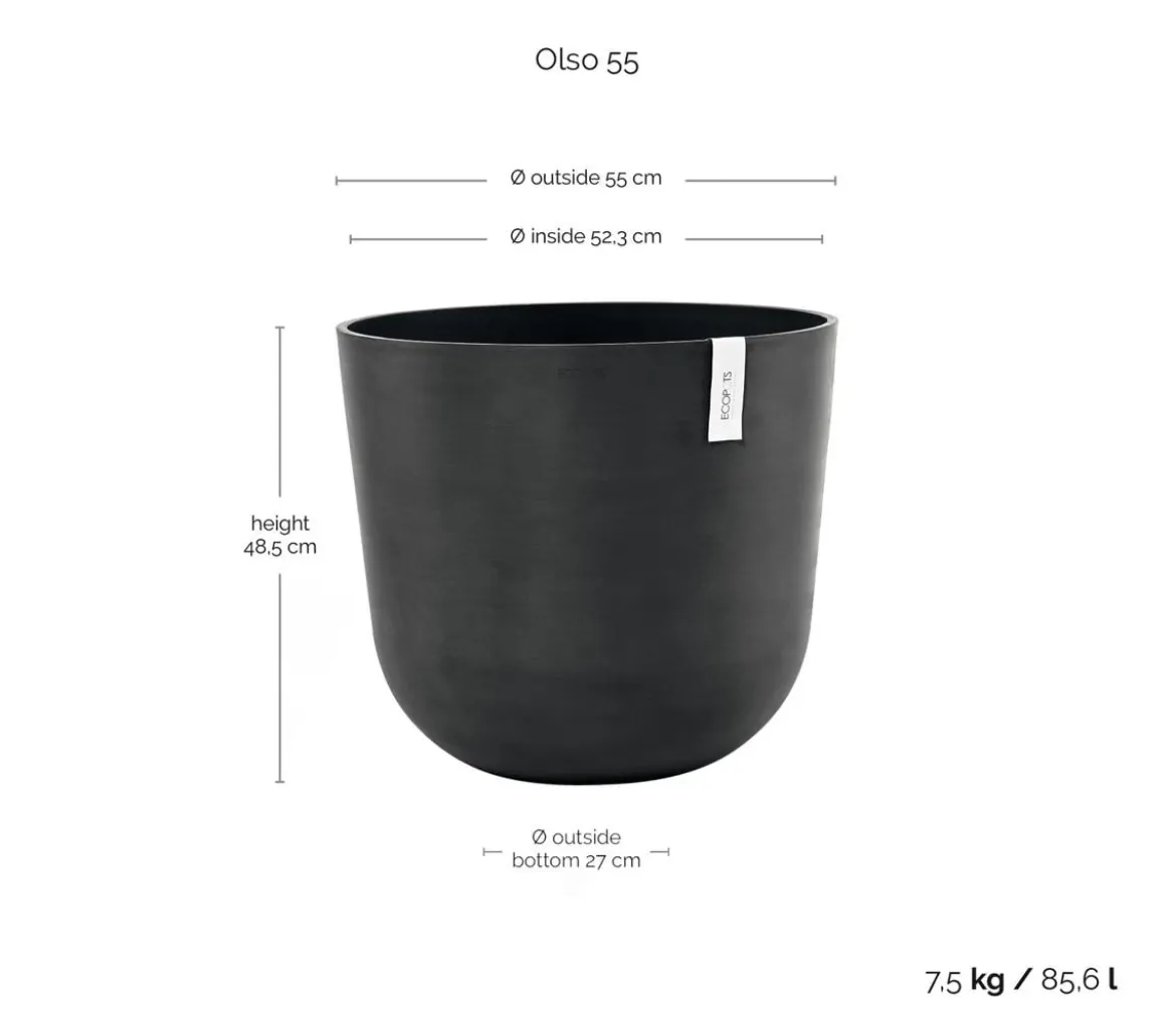 Ecopots Kunststoff-Topf Oslo, rund