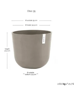 Ecopots Kunststoff-Topf Oslo, rund