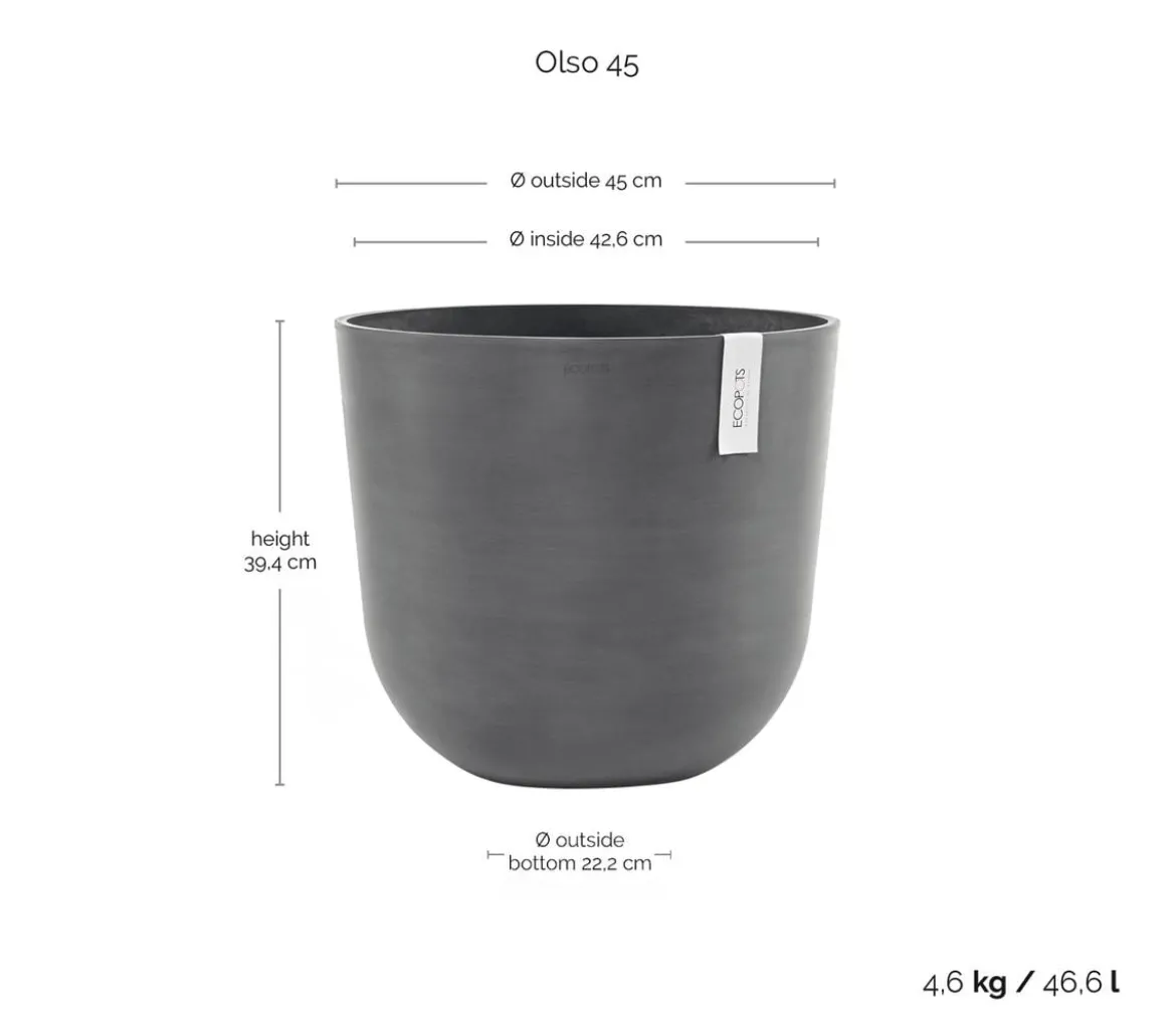 Ecopots Kunststoff-Topf Oslo, rund