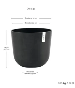 Ecopots Kunststoff-Topf Oslo, rund