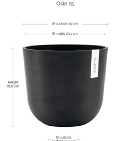 Ecopots Kunststoff-Topf Oslo, rund