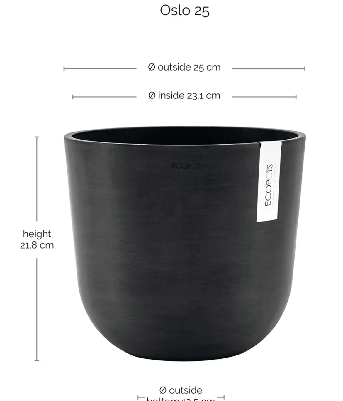Ecopots Kunststoff-Topf Oslo, rund
