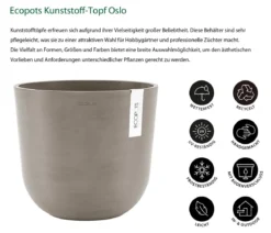 Ecopots Kunststoff-Topf Oslo, rund