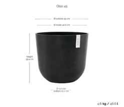 Ecopots Kunststoff-Topf Oslo, rund