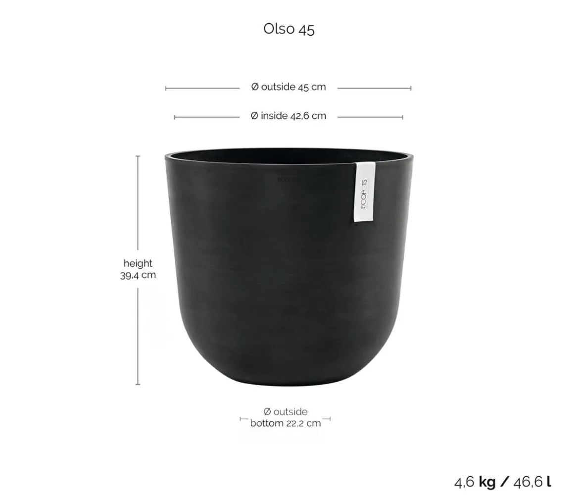 Ecopots Kunststoff-Topf Oslo, rund